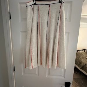 J. Crew white terry cloth skirt with red and blue stripes